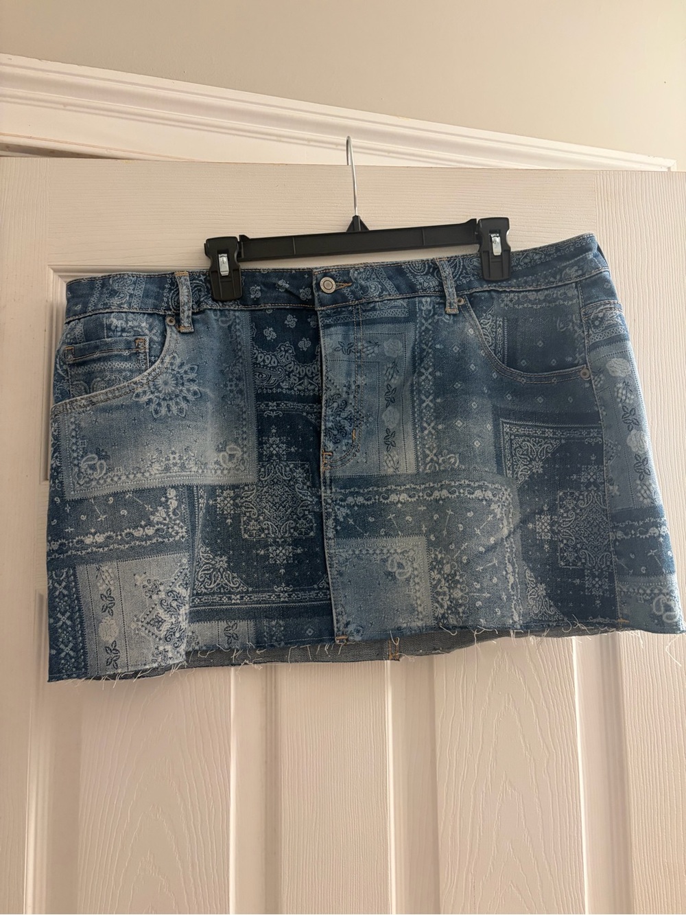 Denim Patchwork Mini Skirt